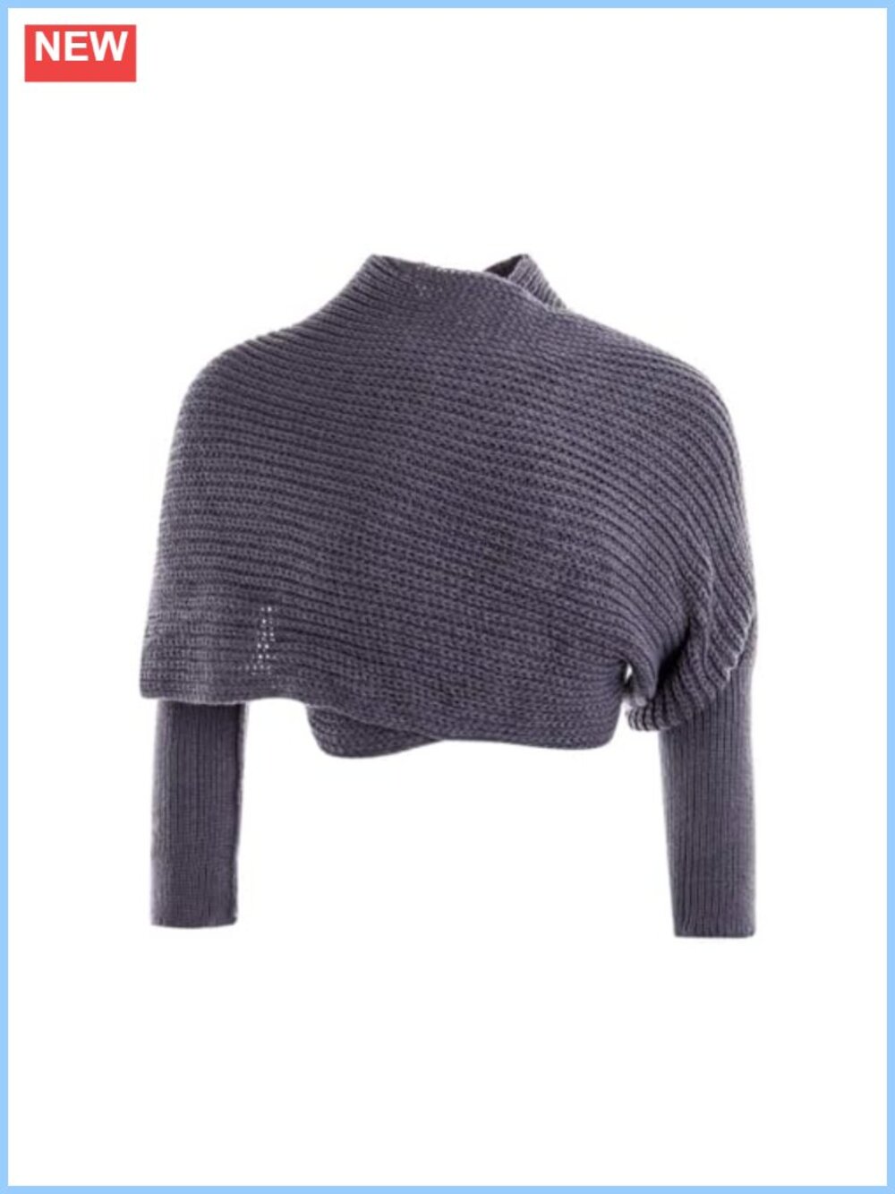 Knitted Wrap Scarf with Sleeves V-Neck Sweater Cape Shawl